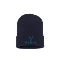 FERAL Classic Cuffed Logo Beanie Navy | Crater