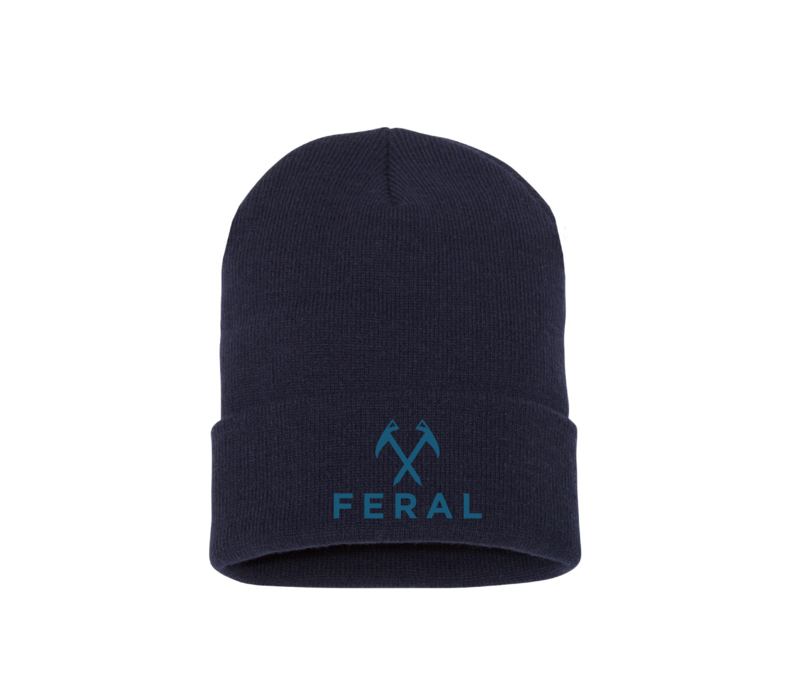 FERAL Classic Cuffed Logo Beanie Navy | Crater