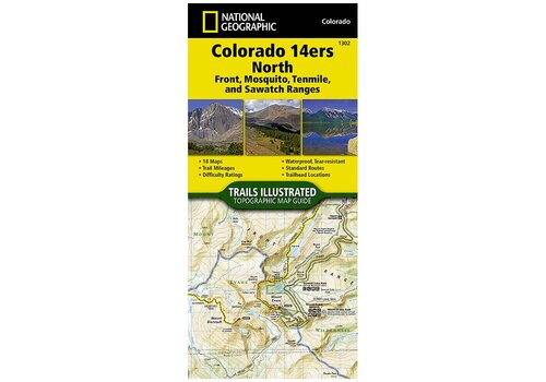 National Geographic National Geographic 1302: Colorado 14ers North | Front | Mosquito | Tenmile | Sawatch Ranges Map