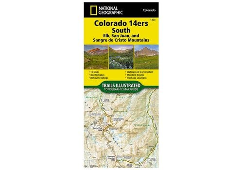 National Geographic National Geographic 1303: Colorado 14ers South Map Guide (San Juan, Elk, and Sangre de Cristo Mountains)