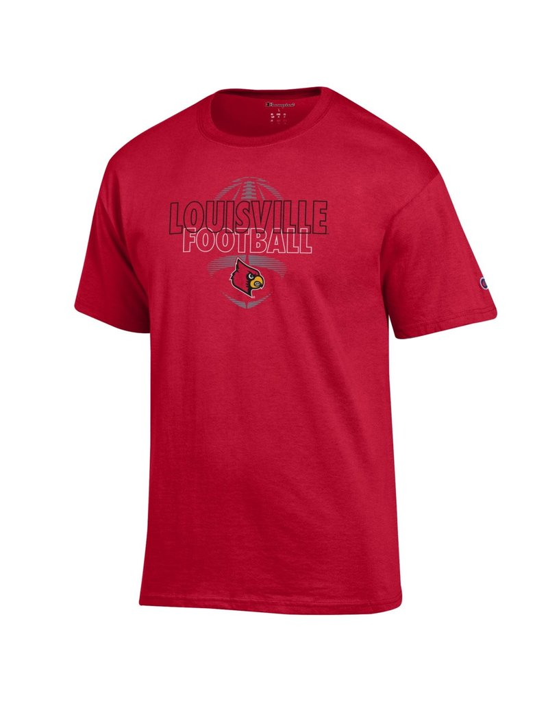 Champion Products TEE, SS, LOUISVILLE FOOTBALL, RED, UL