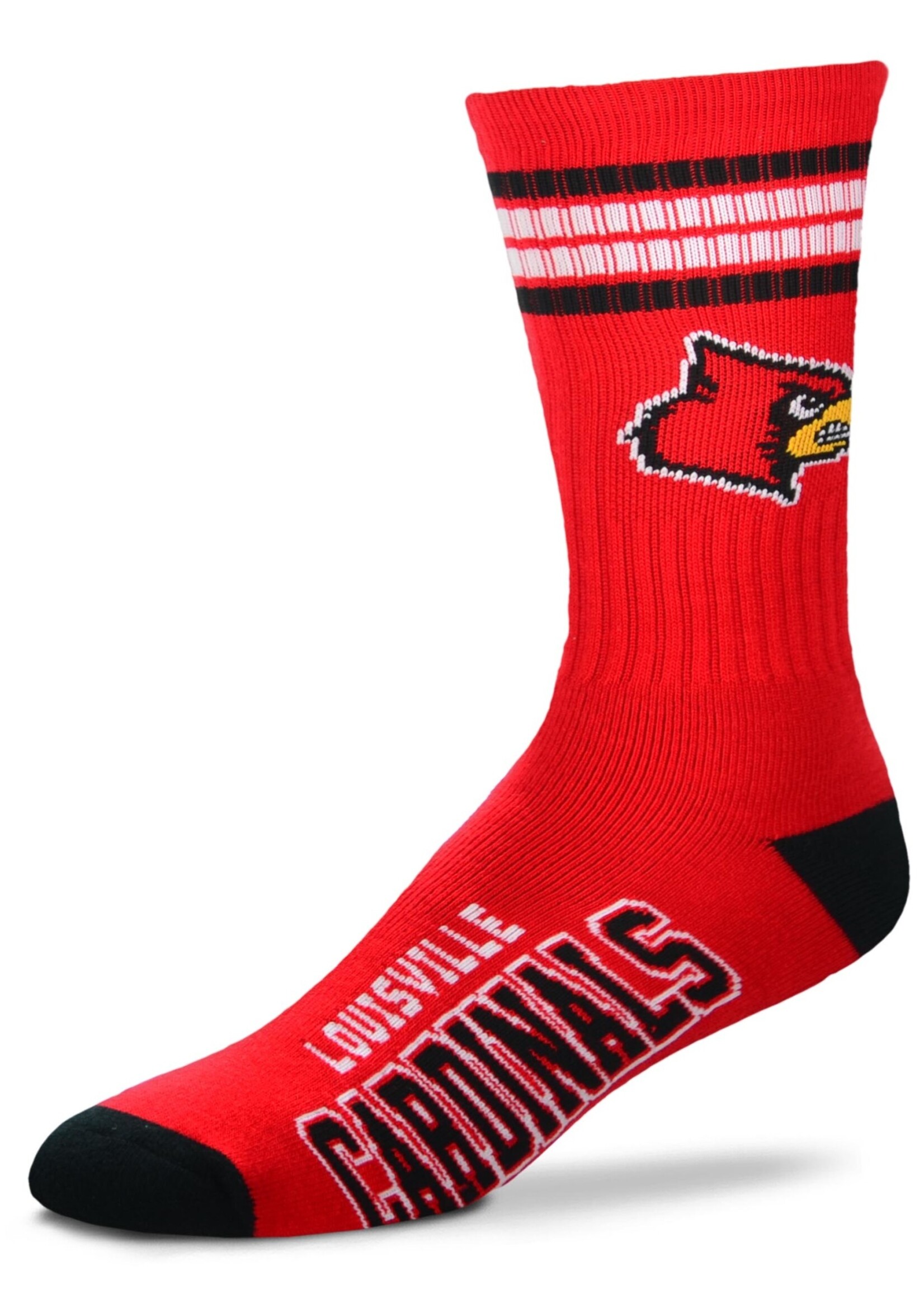 Bare Feet SOCKS, 4-STRIPE, RED, 10-13, UL