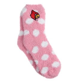 SOCKS, LADIES, FUZZY DOT, PINK, UL