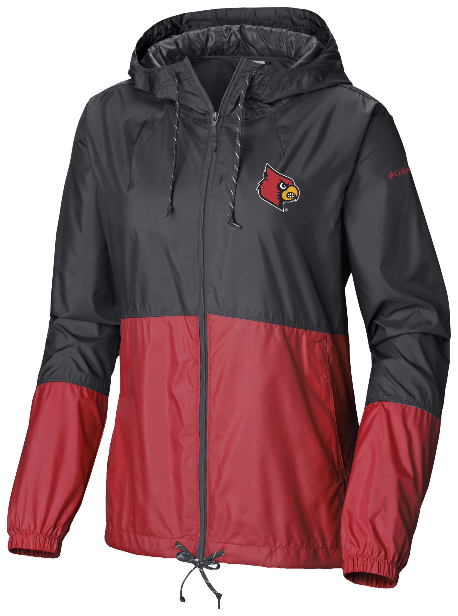 red hooded coat ladies