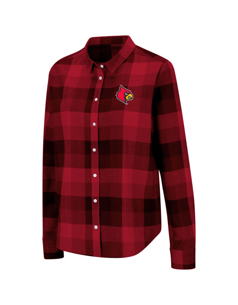 red black button up