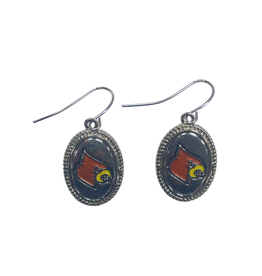 Louisville Cardinals Swirl Heart Womens Earrings