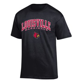 Louisville Cardinals Black Football Short Sleeve T Shirt by Champion