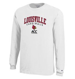Men's Champion Red Louisville Cardinals Athletics Logo Long Sleeve T-Shirt