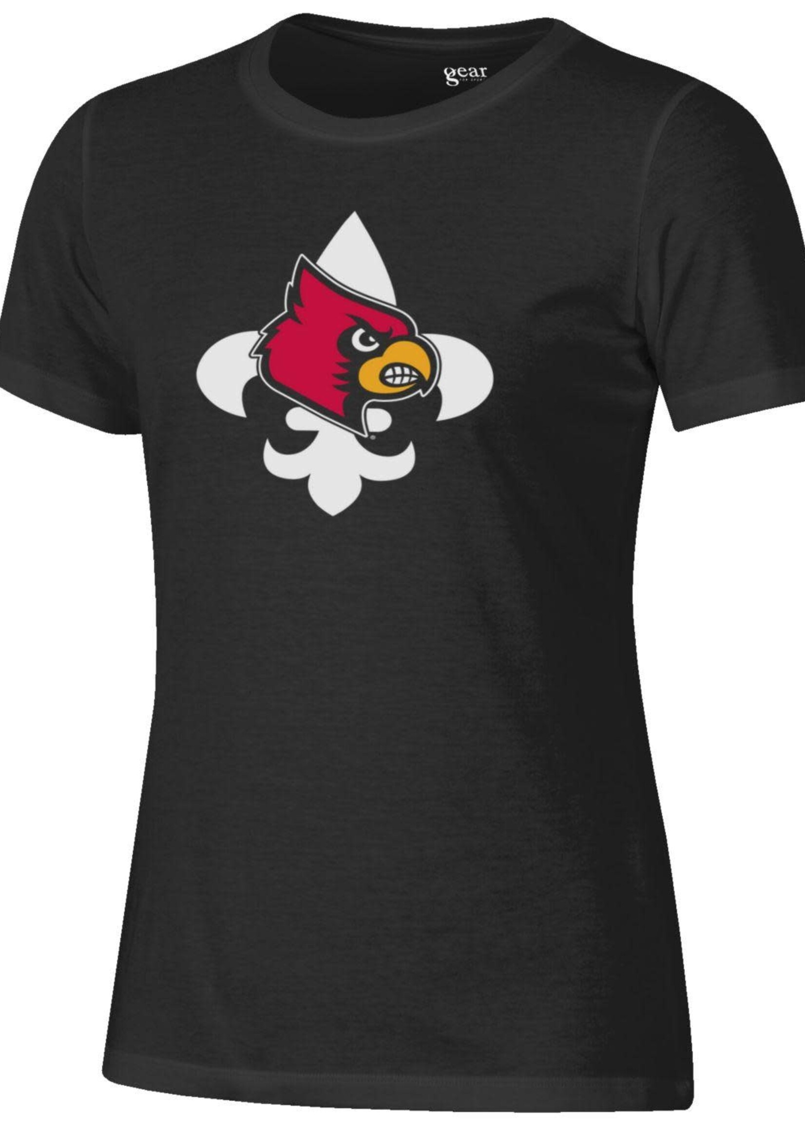 Gear for Sports TEE, LADIES,SS, FLEUR DE LIS, BLK, UL