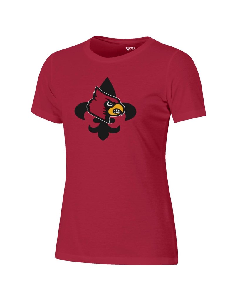 Gear for Sports TEE, LADIES,SS, FLEUR DE LIS, RED, UL