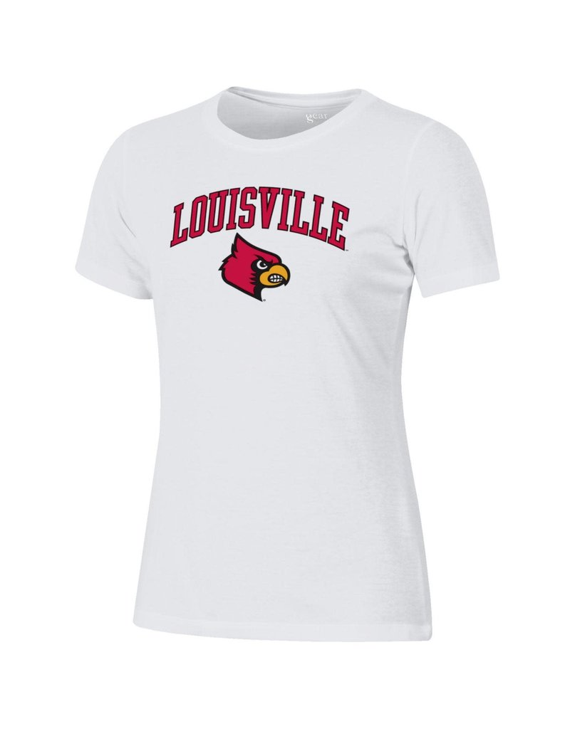 TEE, LADIES, SS, RELAX, ARCH, WHITE, UL - JD Becker's UK & UofL Superstore
