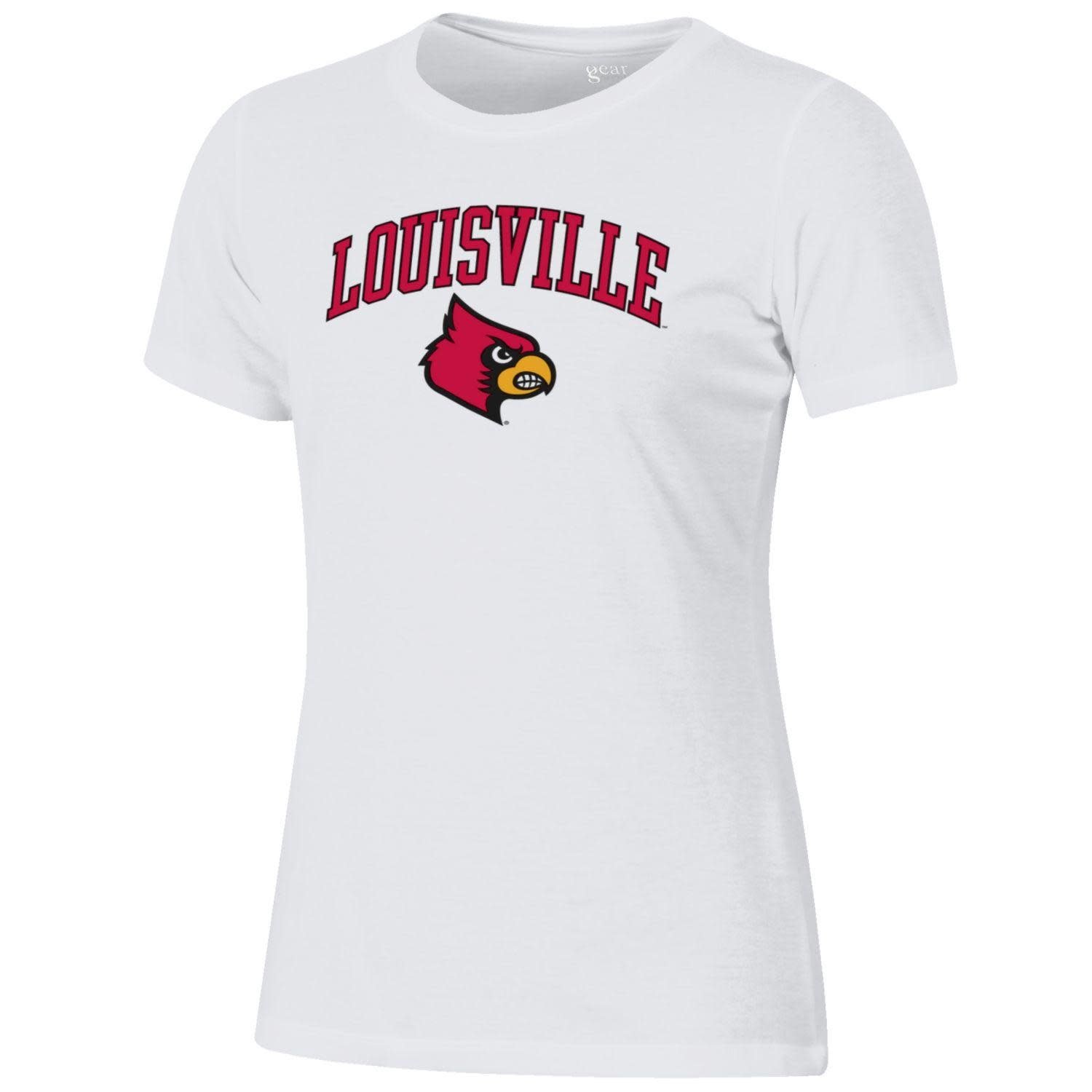  Louisville Cardinals Womens Arch Over White Tank Top