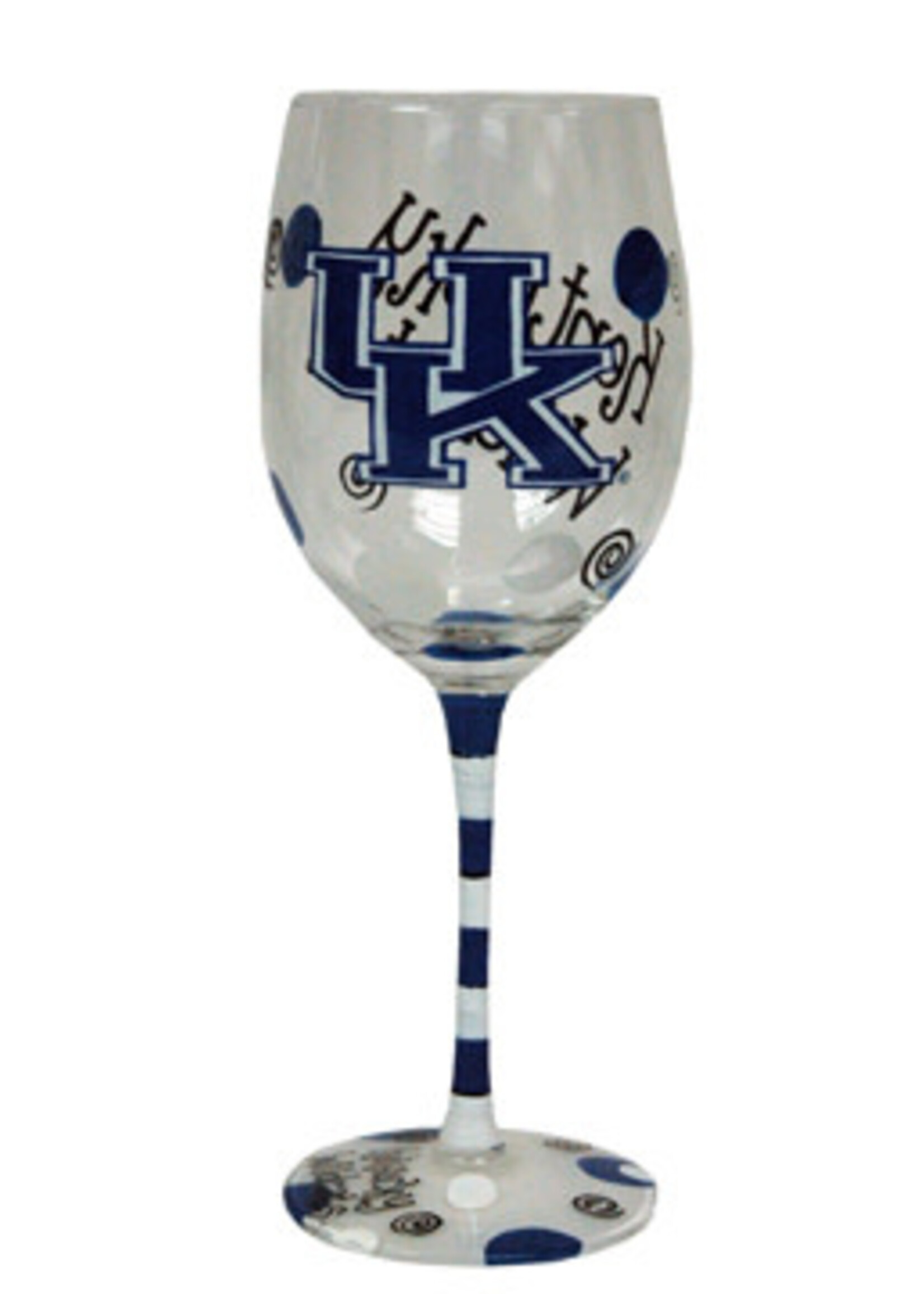 WINE GLASS, PAINTED, ROYAL, 12 OZ, UK