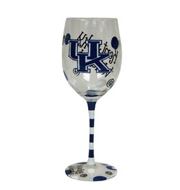WINE GLASS, PAINTED, ROYAL, 12 OZ, UK