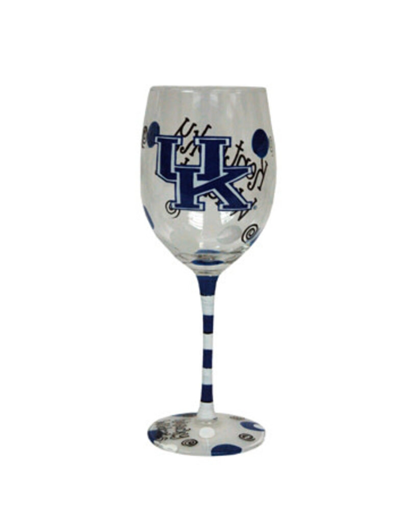 WINE GLASS, PAINTED, ROYAL, 12 OZ, UK