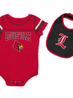 Colosseum Athletics ONESIE, INFANT, W/ BIB, CHOCOLATE, RED, UL