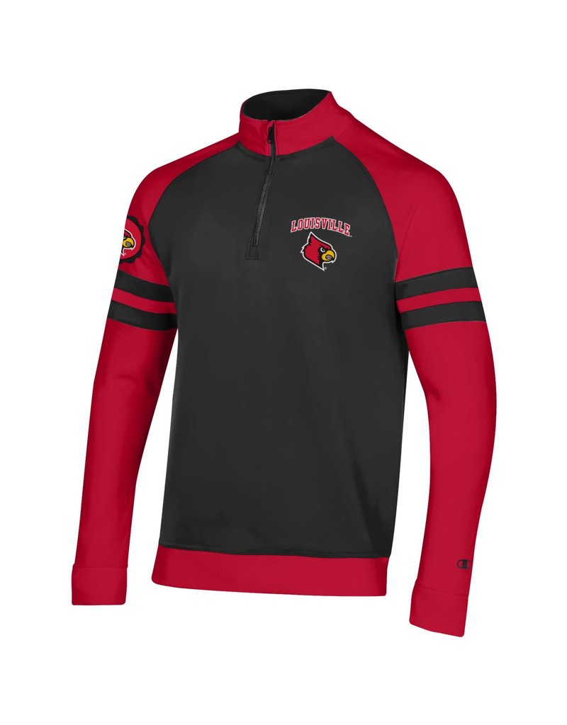 Champion Products PULLOVER, 1/4 ZIP, SUPER FAN, BLK/RED, UL
