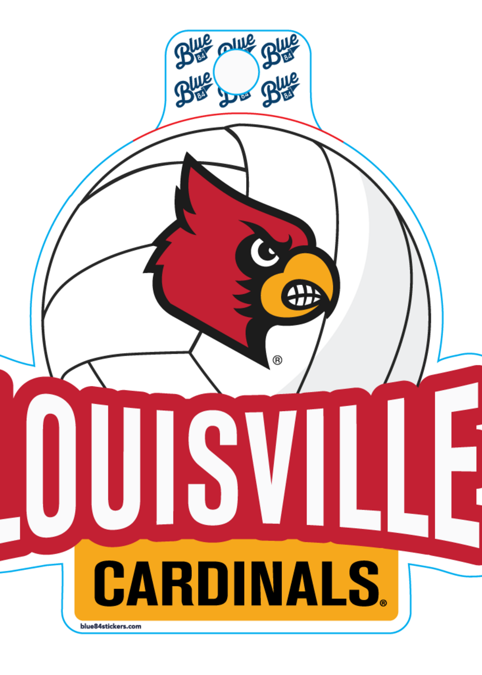 BLUE 84 DECAL, VOLLEYBALL, 4 IN, UL