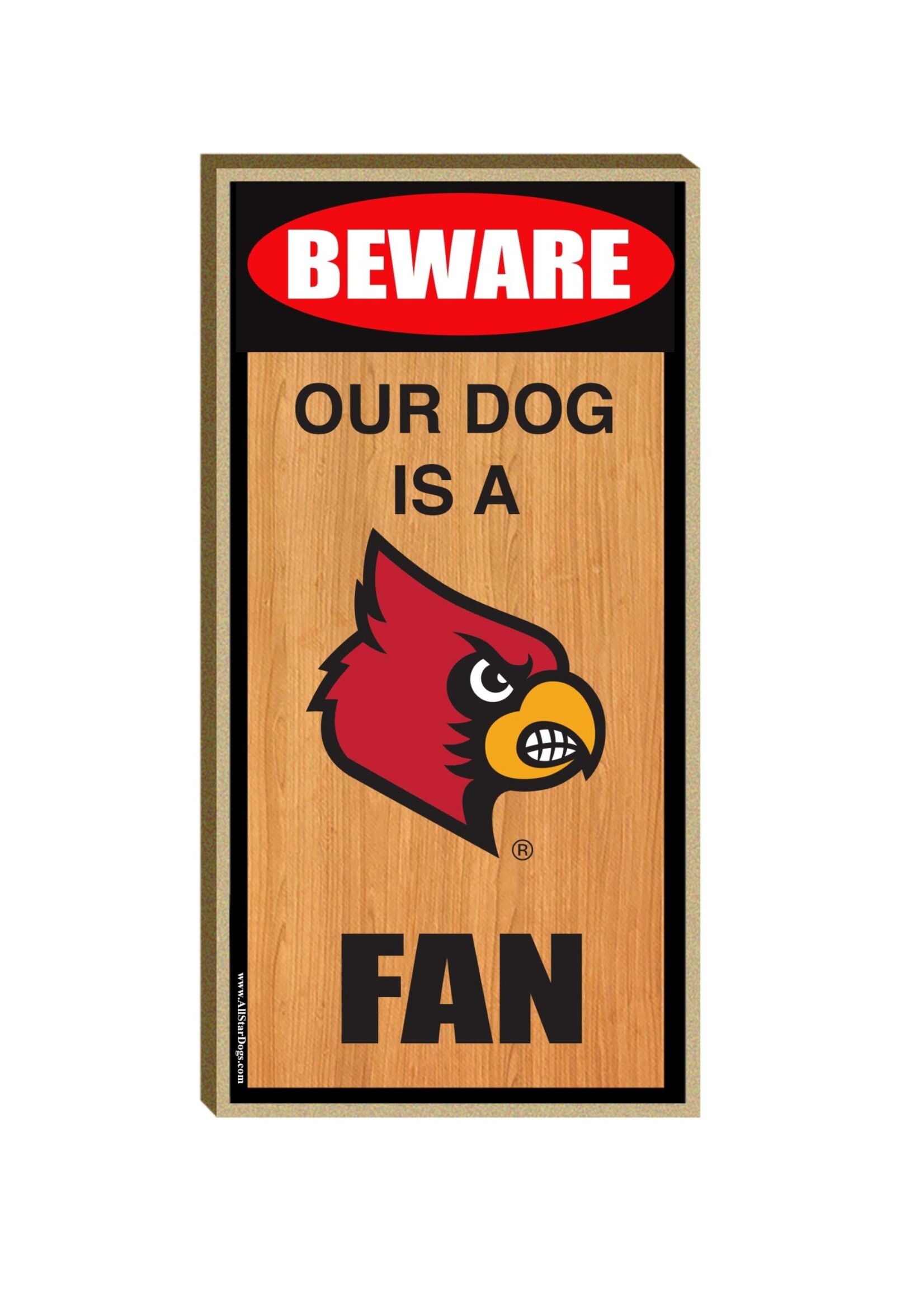 ALL STAR DOGS SIGN, WOOD, OUR DOG, 5 x 10 IN, UL