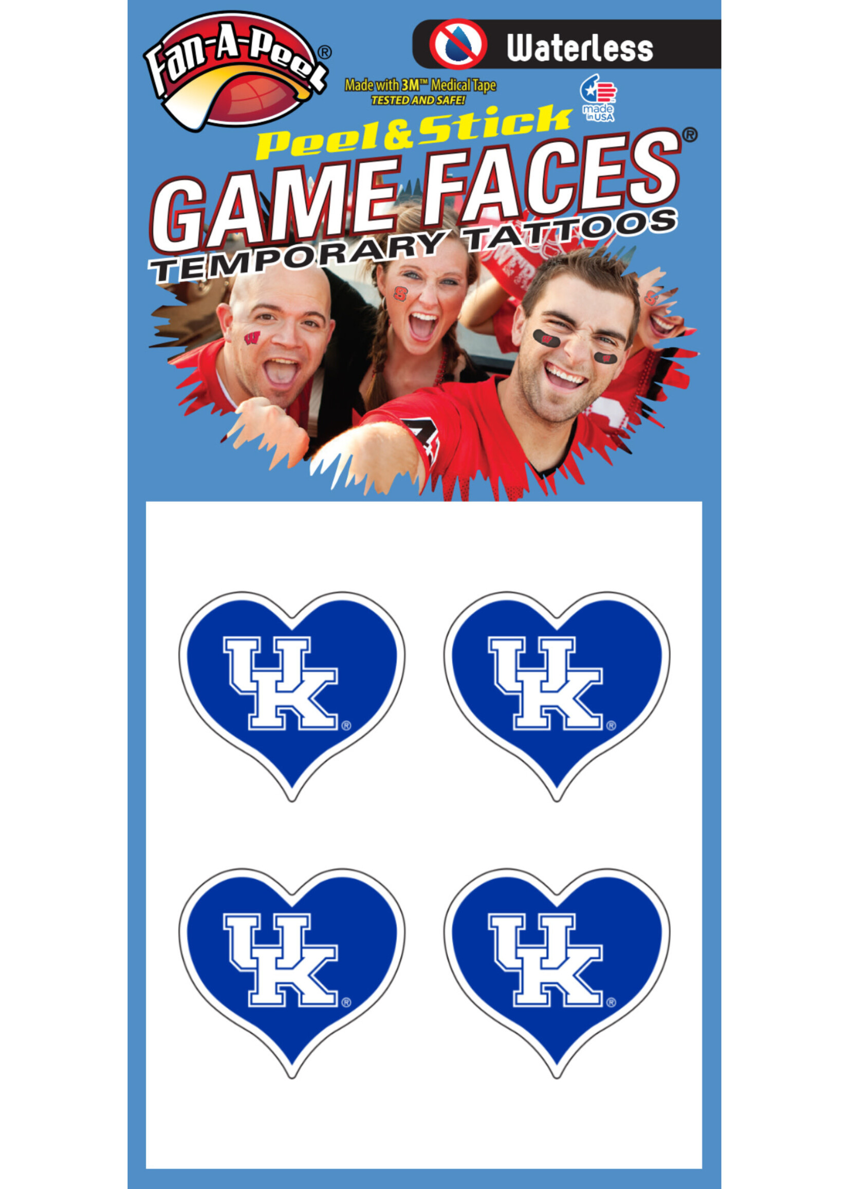 Fan A Peel TATTOOS, UK HEART, 4 PIECE, UK