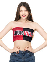 TOP, BANDEAU, SPLIT, RED/BLK, UL
