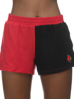 SHORT, LADIES, COLOR BLOCK, BLK/RED,UL
