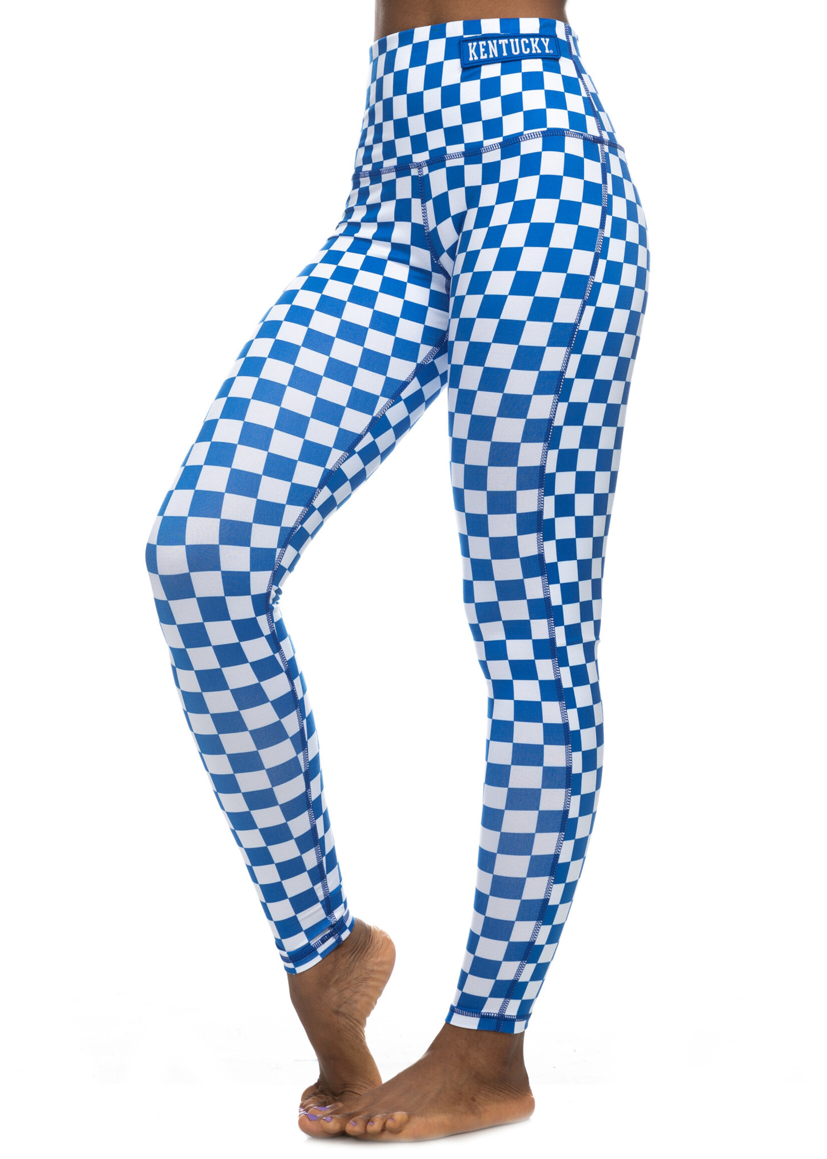 LEGGINGS, LADIES, CHECKERBOARD, ROY/WHT, UK