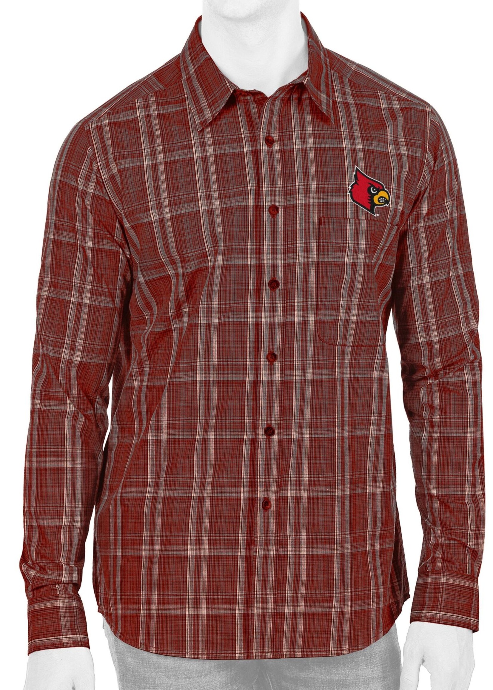 Antigua Group DRESS SHIRT, LS, STRIVE, RED/STEEL, UL