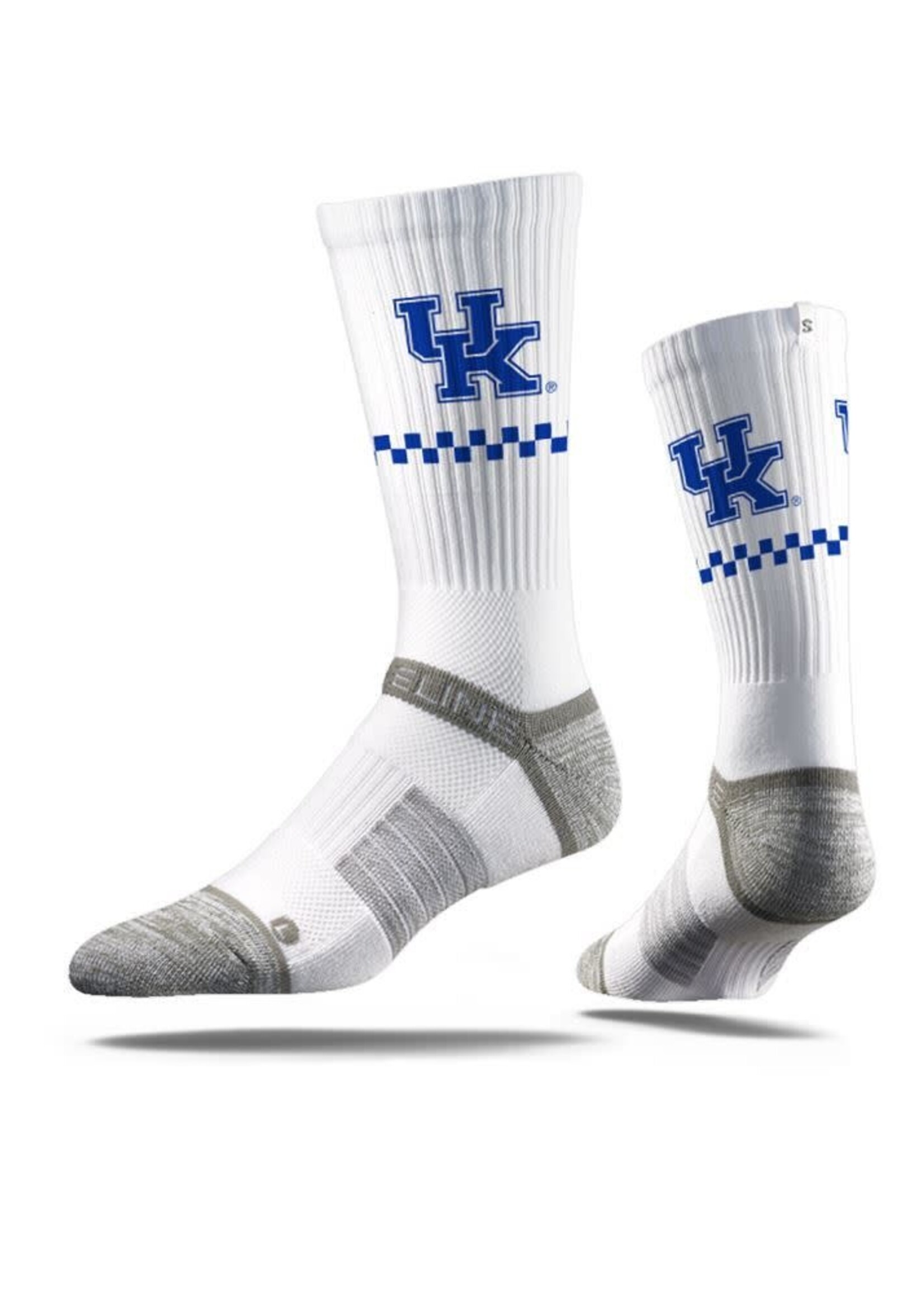 STRIDELINE SOCKS, PREMIUM CREW, GRAY/WHT, UK OSFM