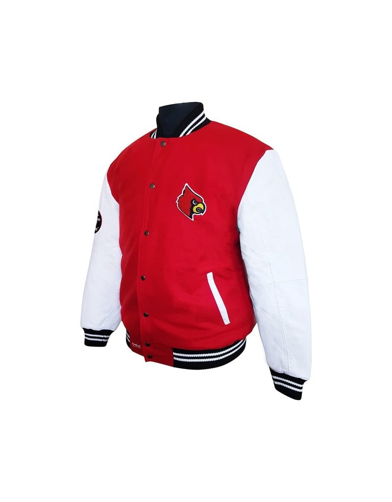 JACKET, GRADUATE, WOOL/LEATHER,RED, UL - JD Becker's UK & UofL Superstore