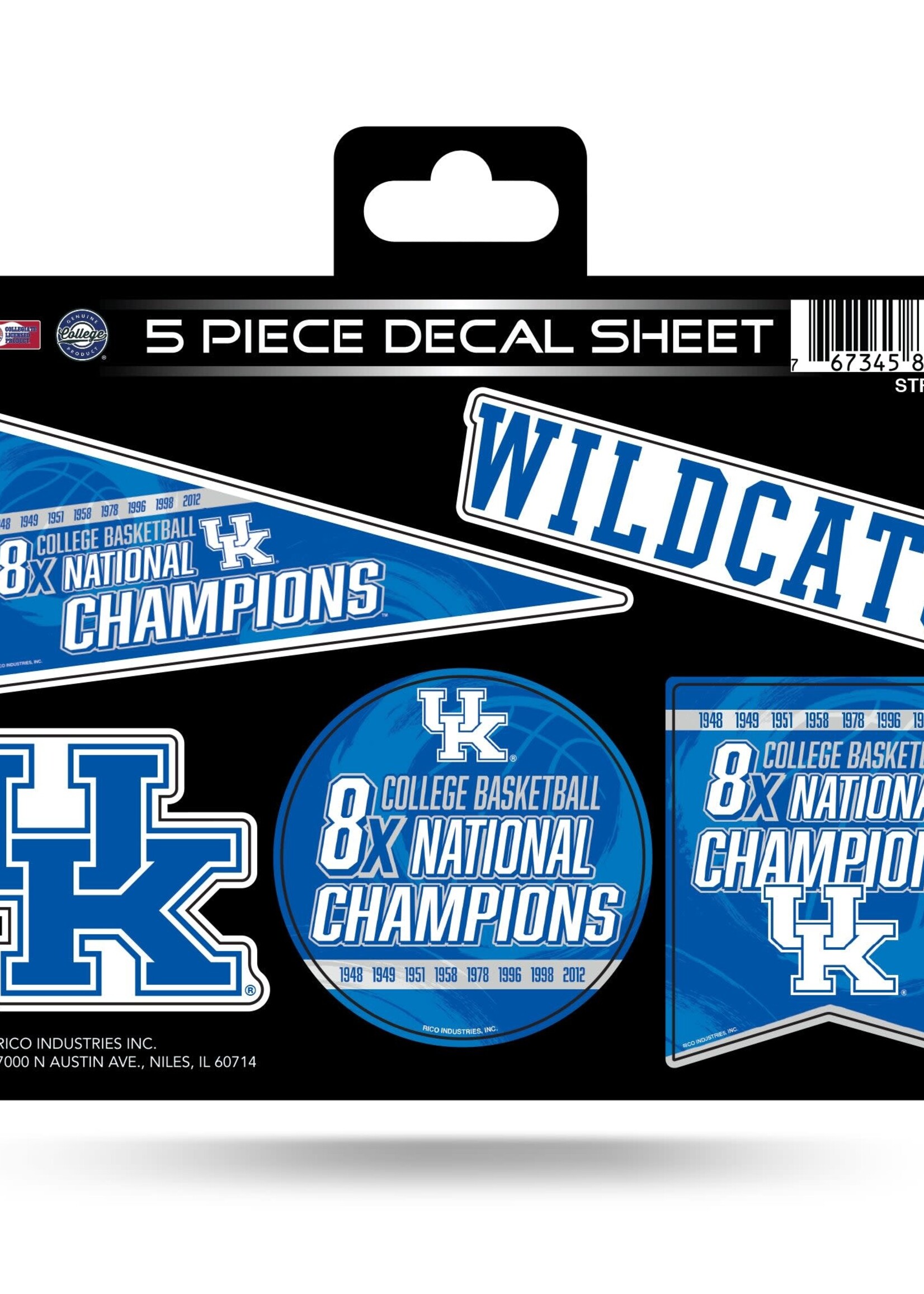 Rico Industries DECALS, 8 TIME CHAMPS, 5 PC, UK