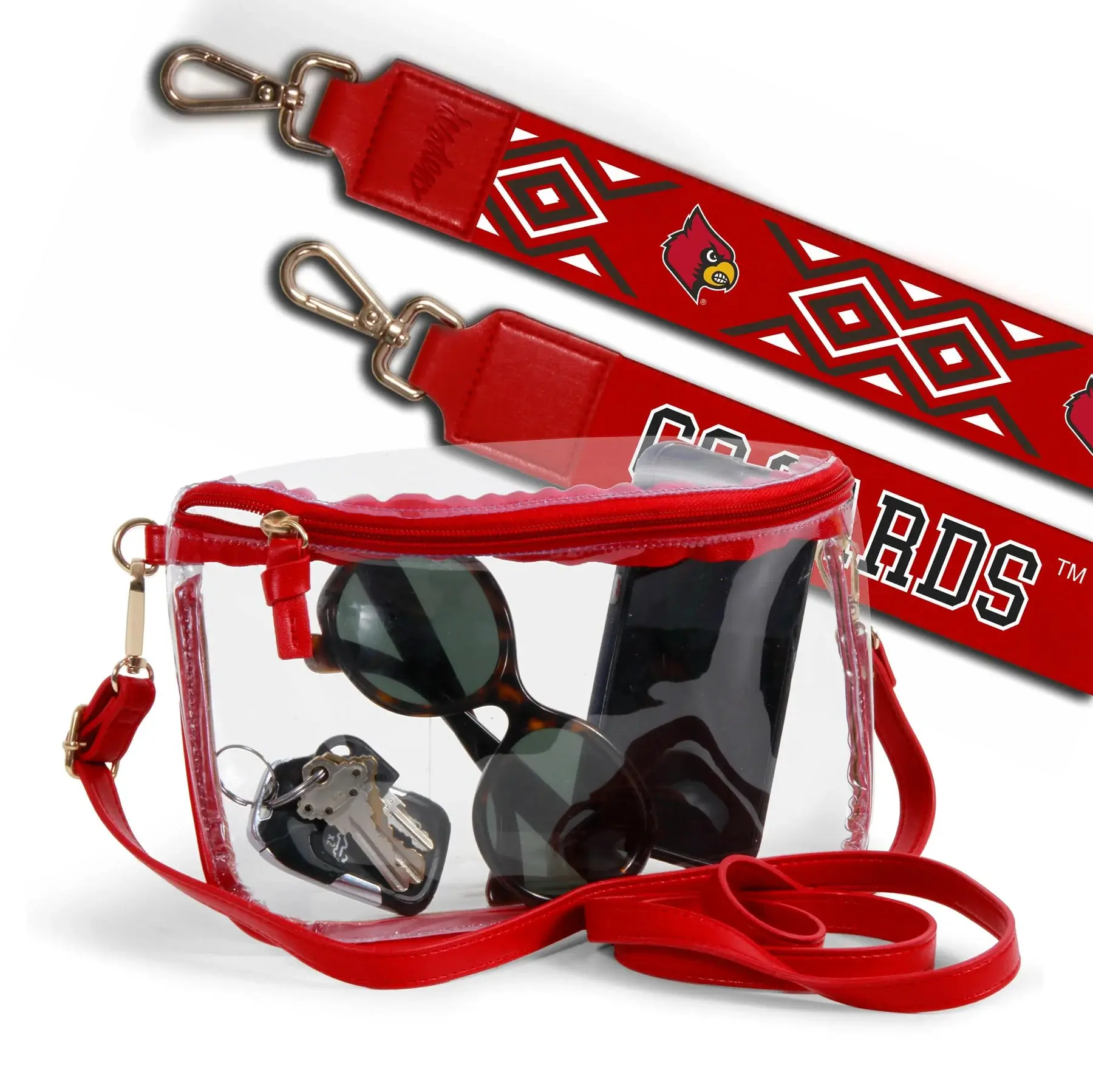 KEY RING, CARABINER STRAP, RED, UL - JD Becker's UK & UofL Superstore