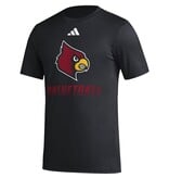 Adidas Louisville Cardinals T Shirt Mens Large Red Front Logo Polyester