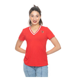 TEE, LADIES, SS, V NECK, RED, UL