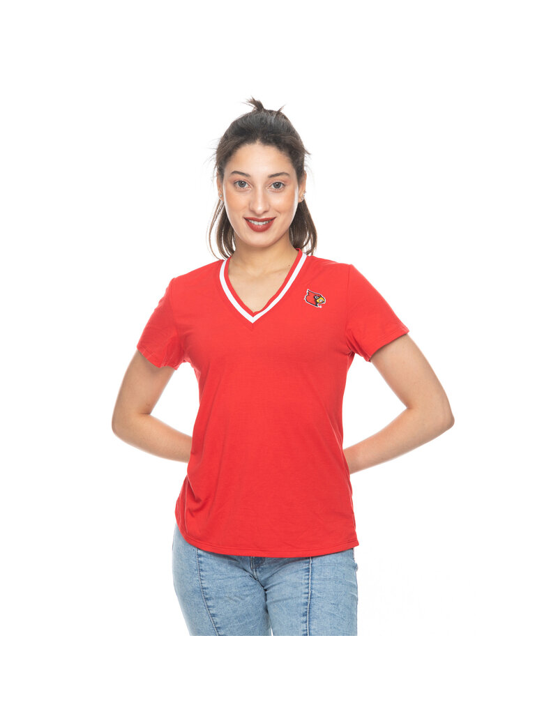 TEE, LADIES, SS, V NECK, RED, UL