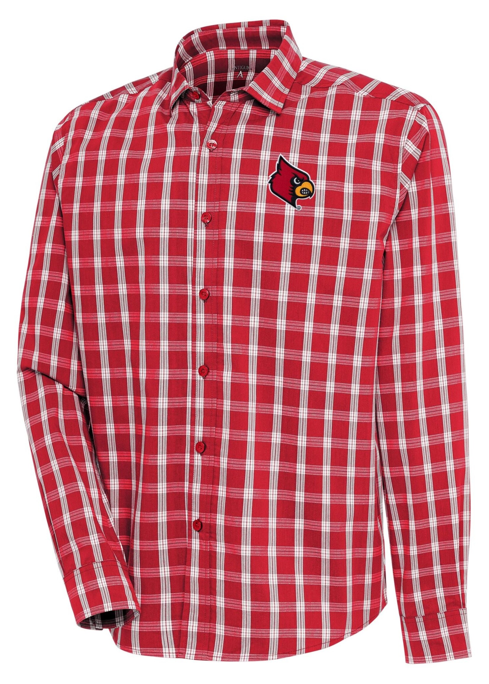 Antigua Group DRESS SHIRT, LS, CARRY, RED/WHT, UL
