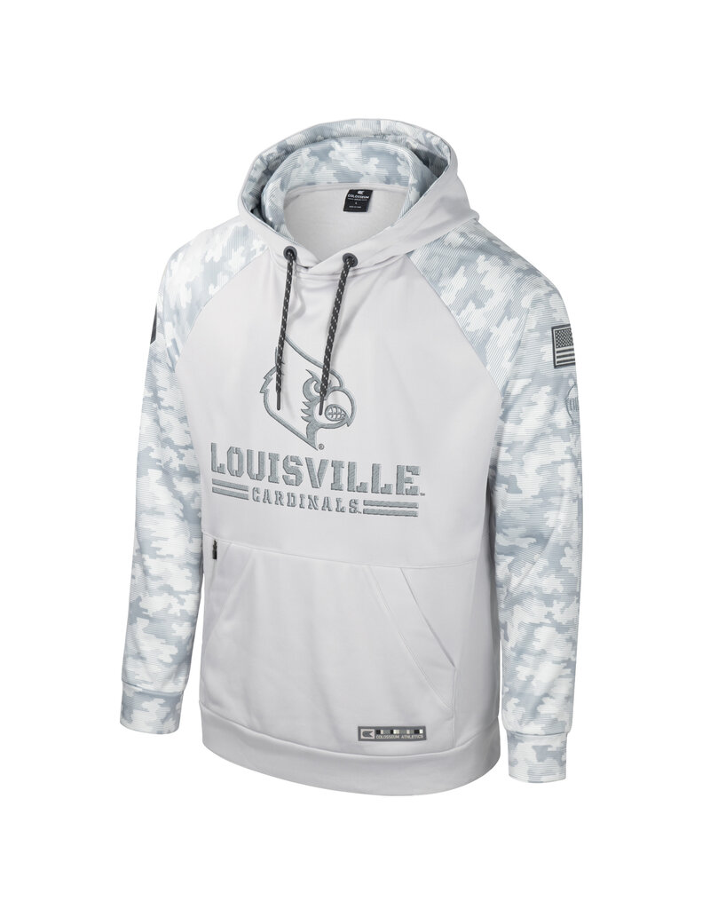 Colosseum Men's Louisville Cardinals Grey Pullover Hoodie