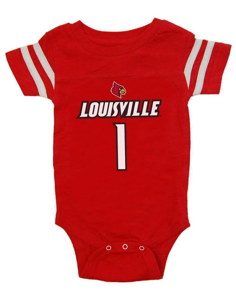 ONESIE, INFANT, BUTTON LIFT, RED/GRY, UL - JD Becker's UK & UofL Superstore