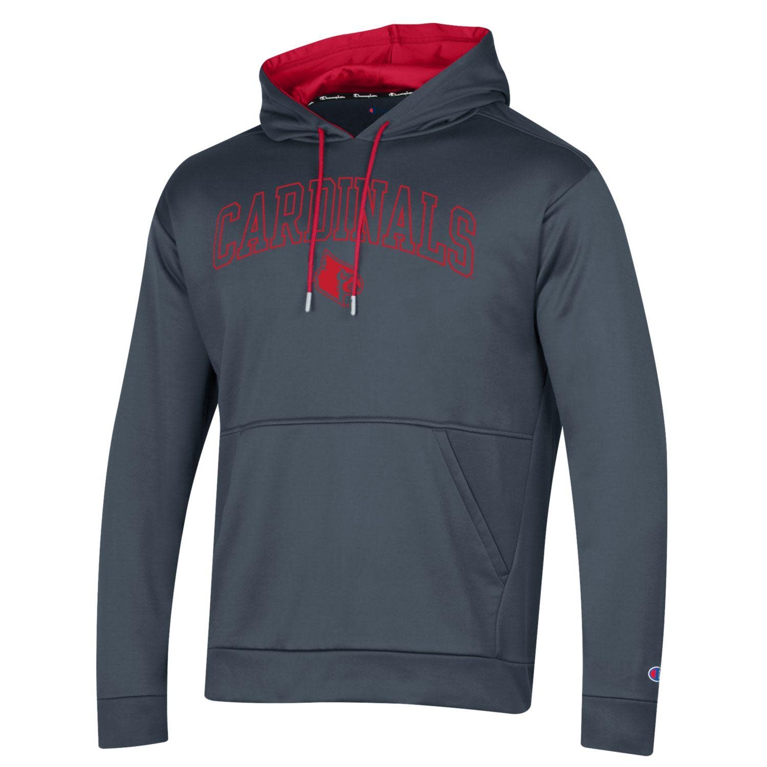 HOODY, POLY, MTO-23, CHAR/RED, UL - JD Becker's UK & UofL Superstore
