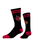 STRIDELINE SOCKS, CREW, LOGO KNIT, BLACK, UL