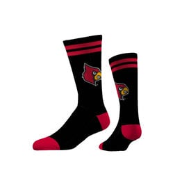 STRIDELINE SOCKS, CREW, LOGO KNIT, BLACK, UL