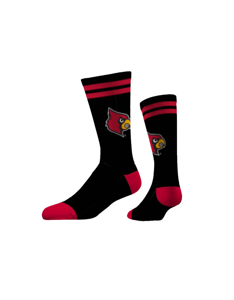 STRIDELINE SOCKS, CREW, LOGO KNIT, BLACK, UL