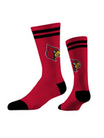 STRIDELINE SOCKS, CREW, LOGO KNIT, RED, UL