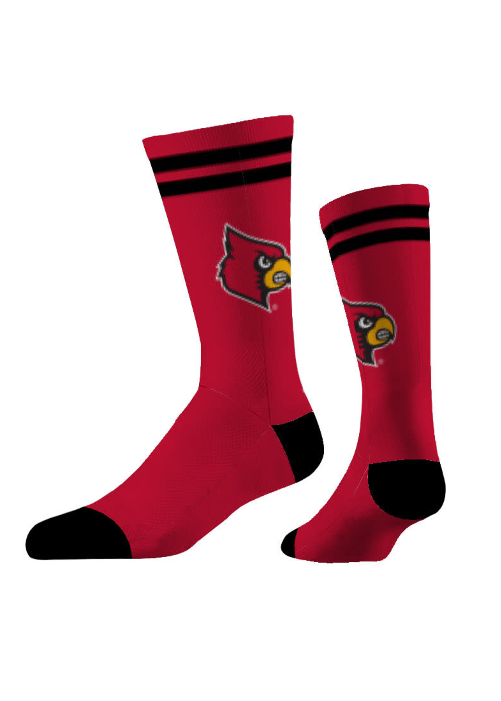 STRIDELINE SOCKS, CREW, LOGO KNIT, RED, UL