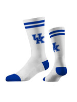 STRIDELINE SOCKS, CREW, LOGO KNIT, WHITE, UK