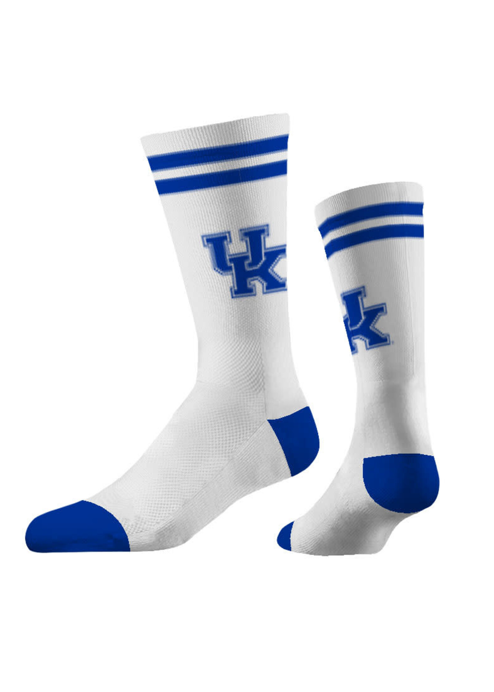 STRIDELINE SOCKS, CREW, LOGO KNIT, WHITE, UK