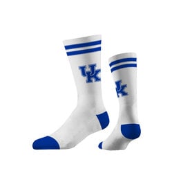 STRIDELINE SOCKS, CREW, LOGO KNIT, WHITE, UK