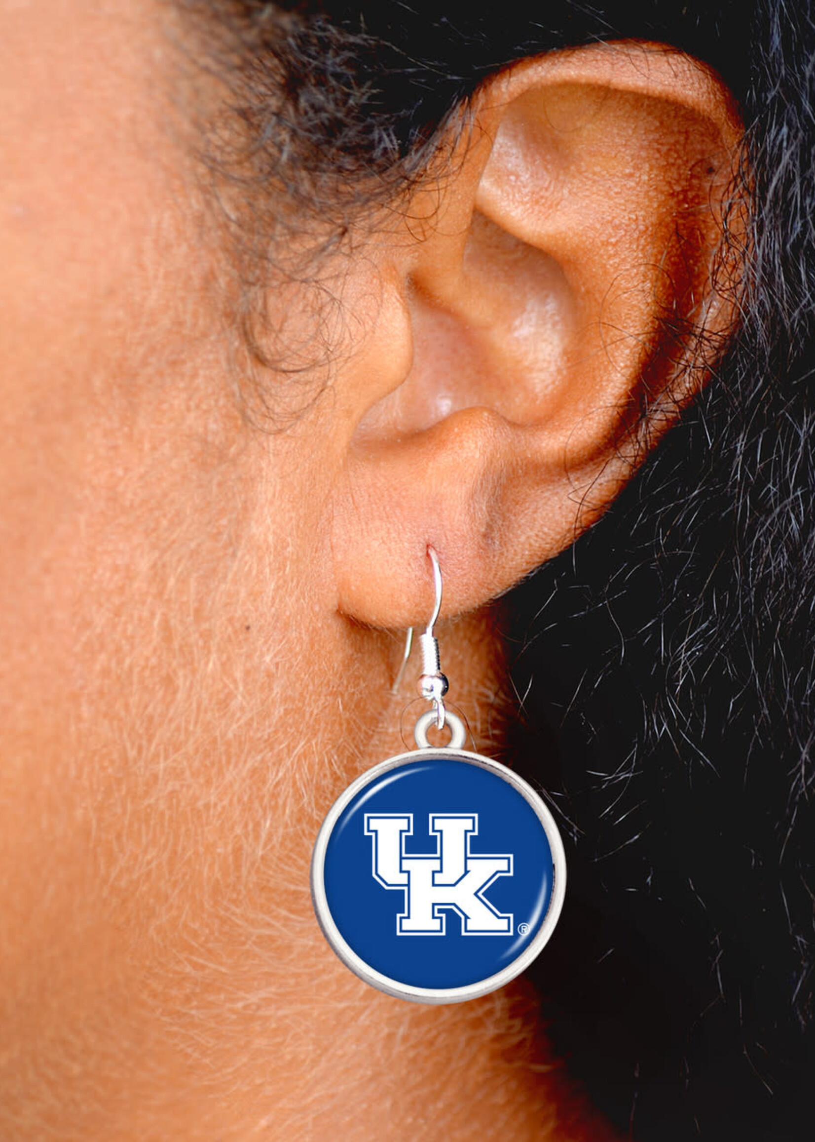 EARRINGS, LEAH, ROUND, LOGO, UK