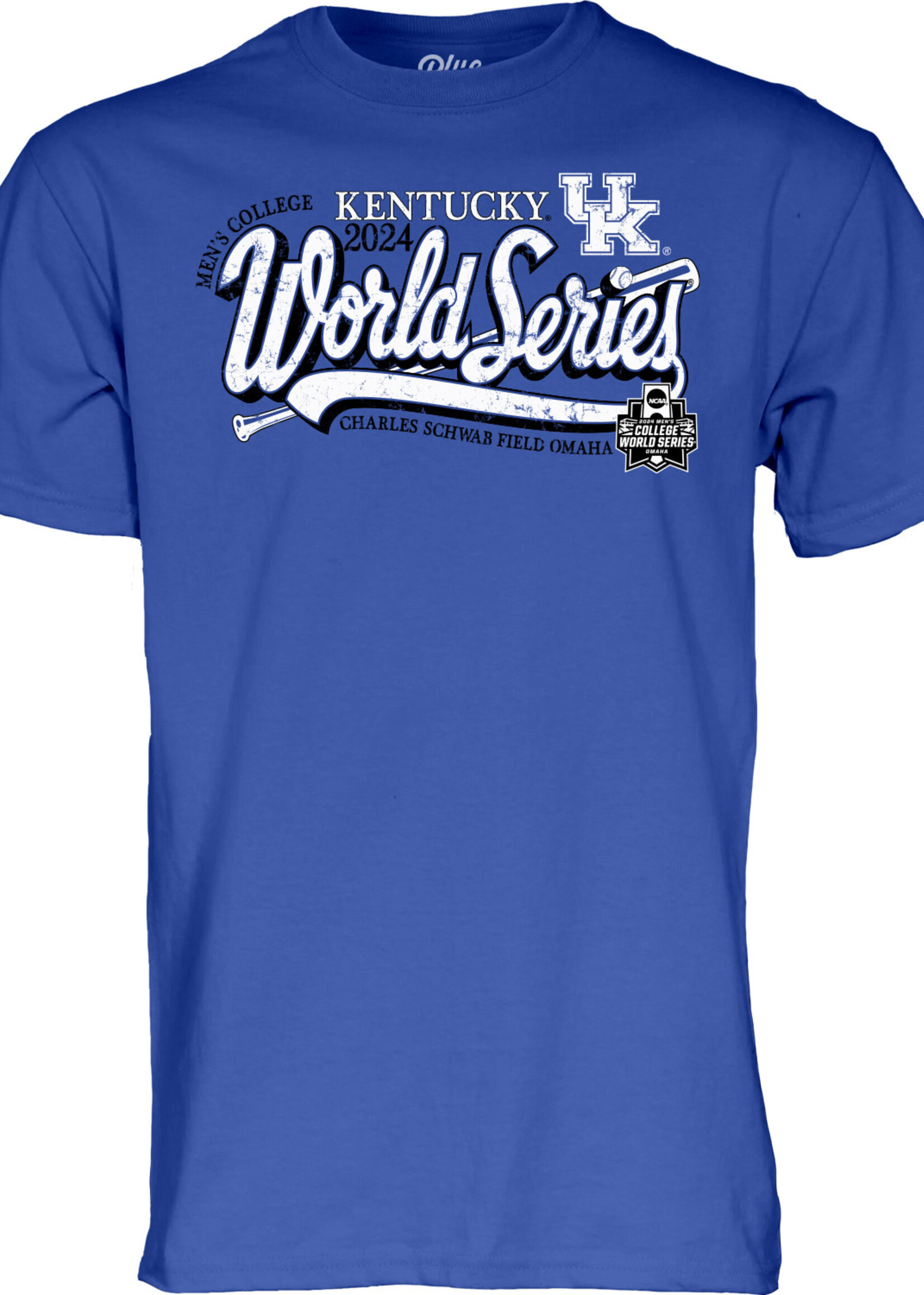 BLUE 84 TEE, SS, COLLEGE WORLD SERIES, ROYAL, UK