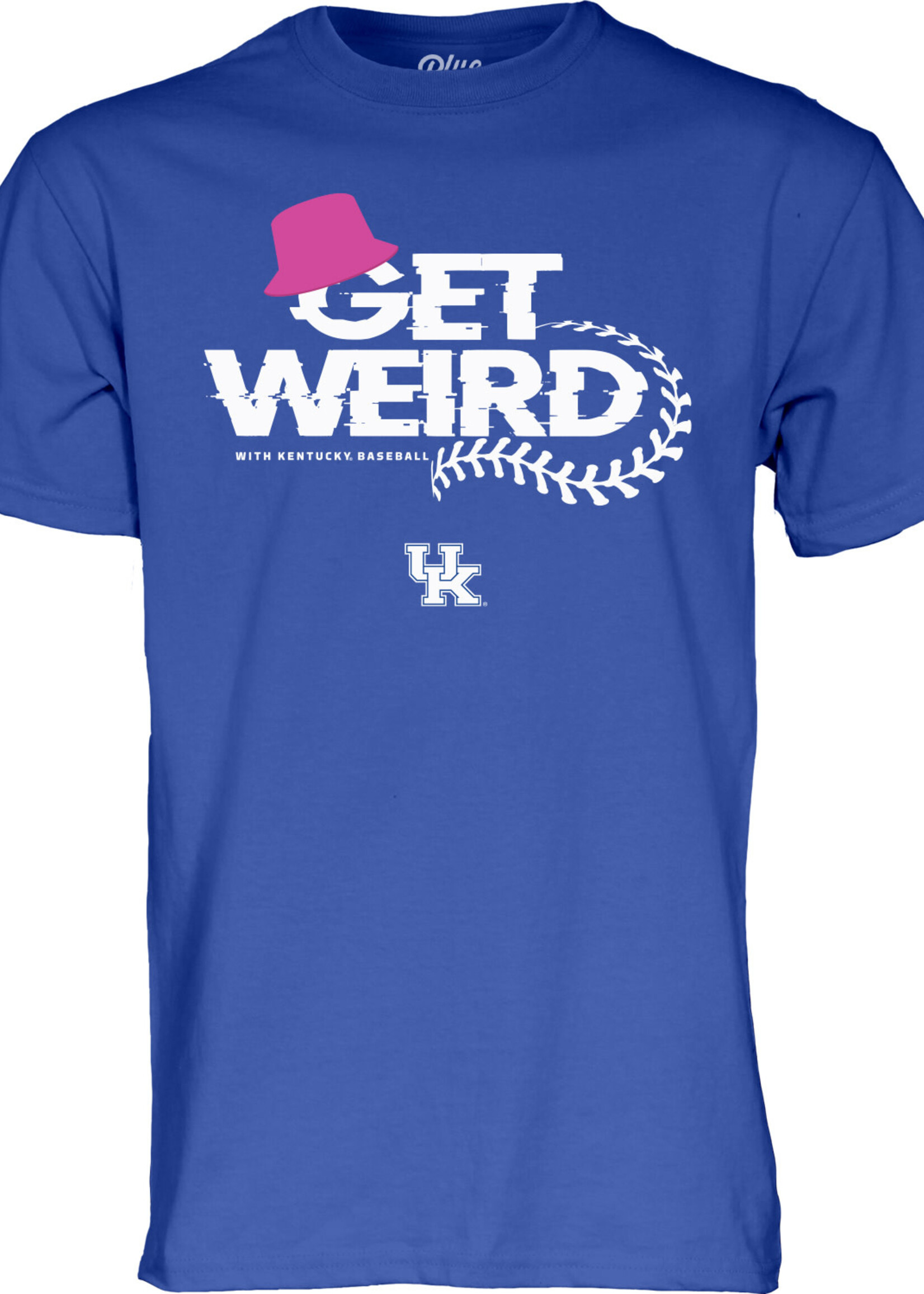 BLUE 84 TEE, SS, COLLEGE WORLD SERIES, GET WEIRD, ROYAL, UK
